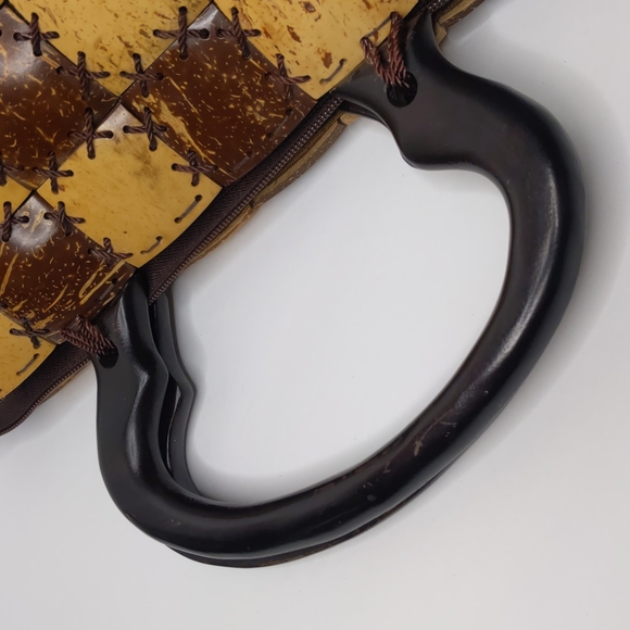 Coconut Shell Purse Wooden Handles - Picture 9 of 15